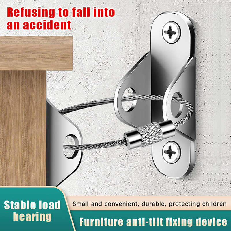 Home Security Tips - 1Set Anti-Tip Furniture Anchors Earthquake Strap