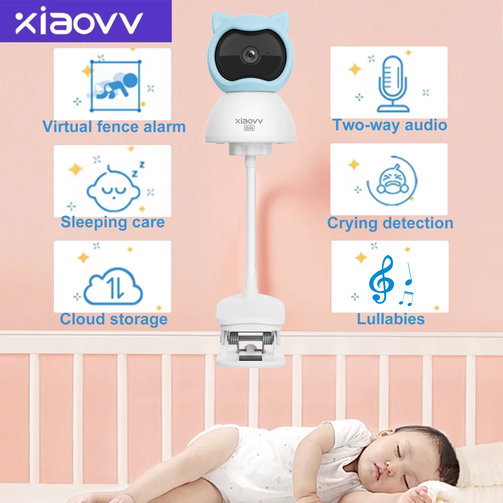 Home Security For Apartments - 4MP WiFi xiaovv indoor Baby Monitor