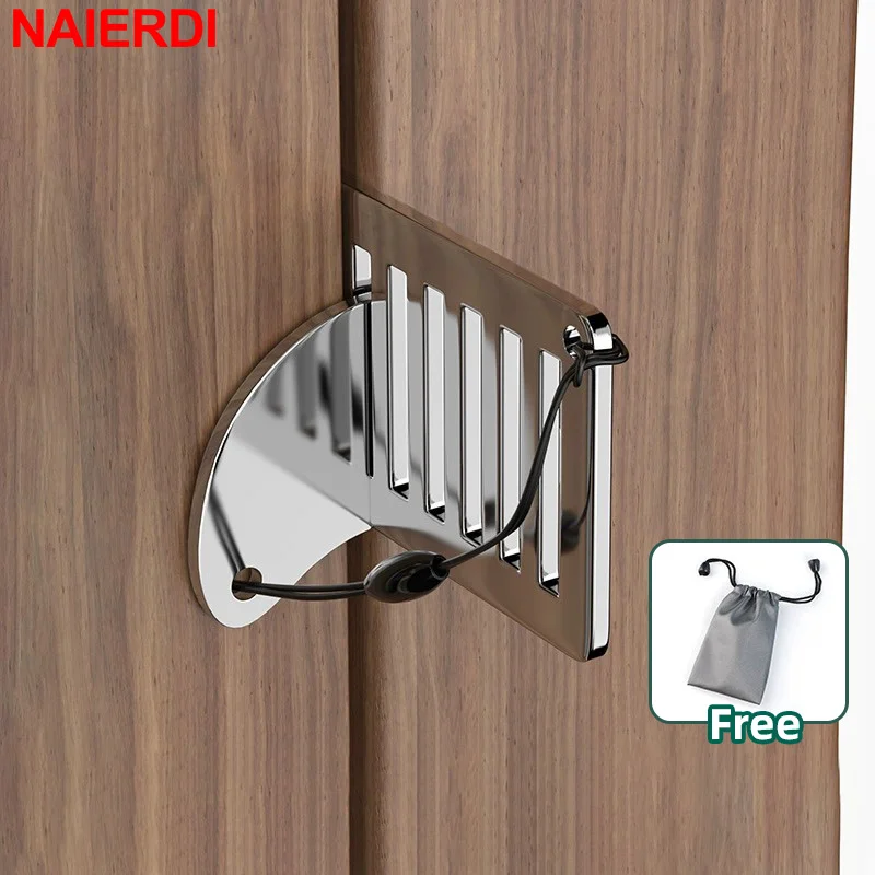 Home Security For Apartments - NAIERDI Stainless Steel Portable Door Lock