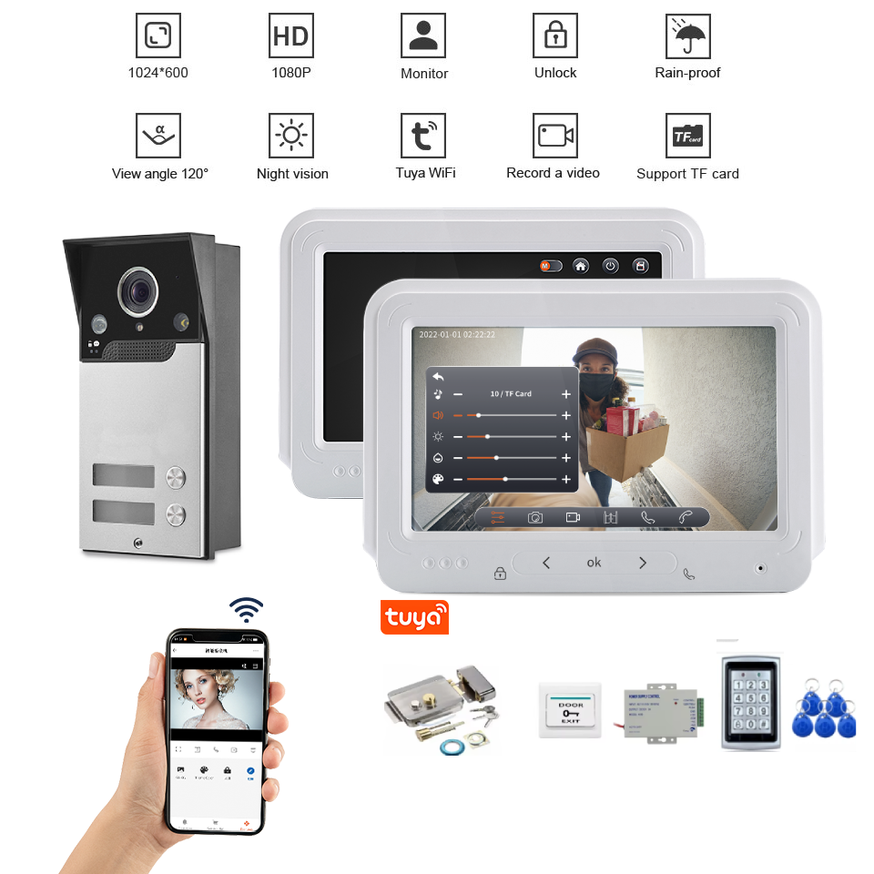 Home Security Uk - Smart Video Intercom System 2/3/4 Units
