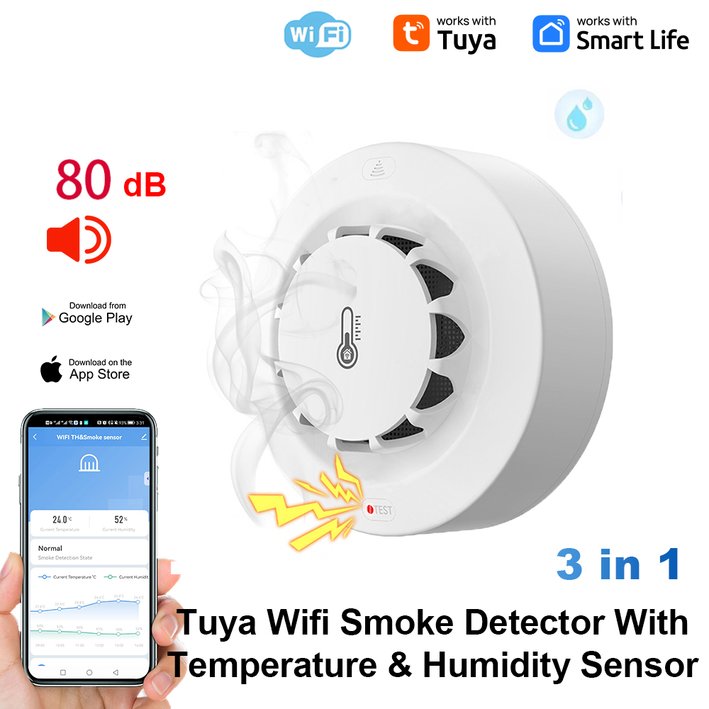 Tuya WiFi Temperature and Humi - Home Security Alarm ulasan dan harga