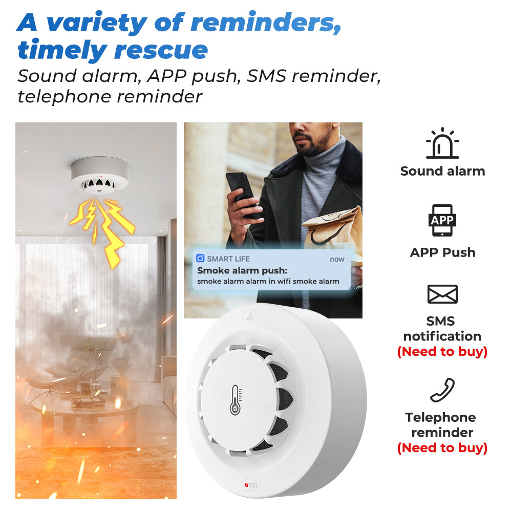 Tuya WiFi Temperature and Humi - Home Security Alarm ulasan dan harga