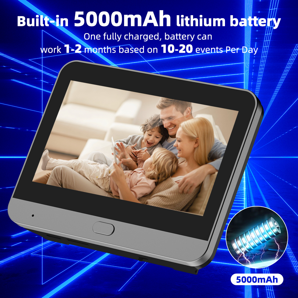 3MP WiFi Smart Tuya Peephole 5 - Home Security For Apartments ulasan dan harga