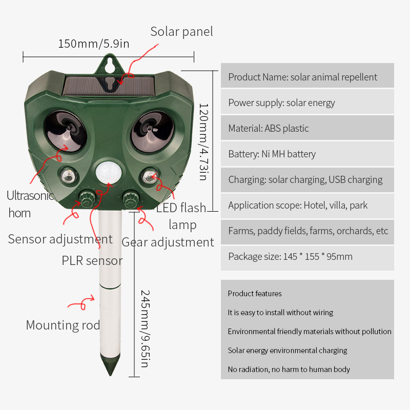 Ultrasonic Repellent Tool Sola - Pet Immune Pir Sensor ulasan dan harga
