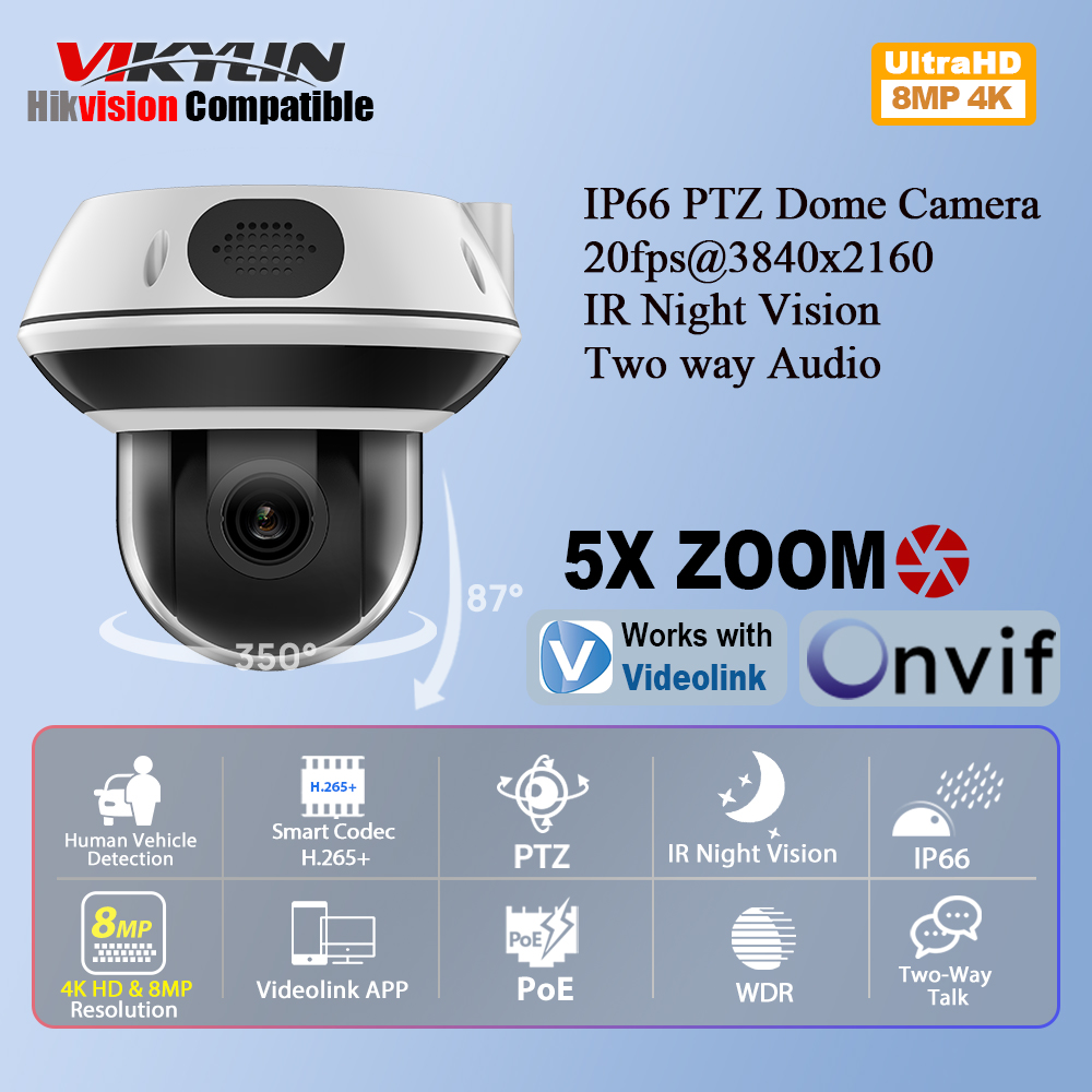 Vikylin 8MP Dome PTZ 5X Zoom I - Home Security Online ulasan dan harga