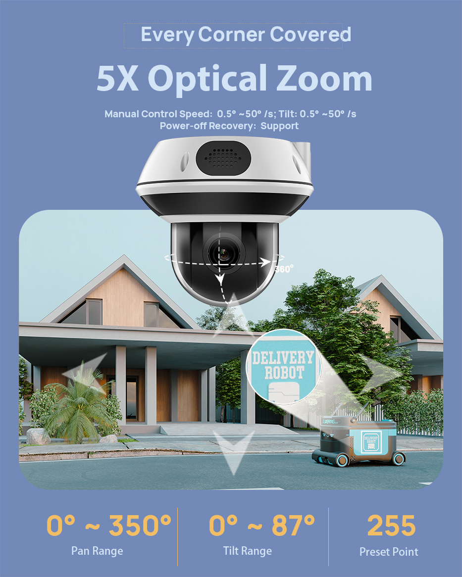 Vikylin 8MP Dome PTZ 5X Zoom I - Home Security Online ulasan dan harga
