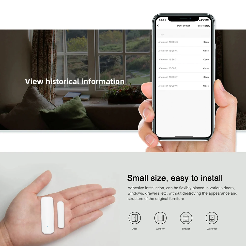 Tuya WiFi Zigbee Window Door S - Home Security Battery ulasan dan harga