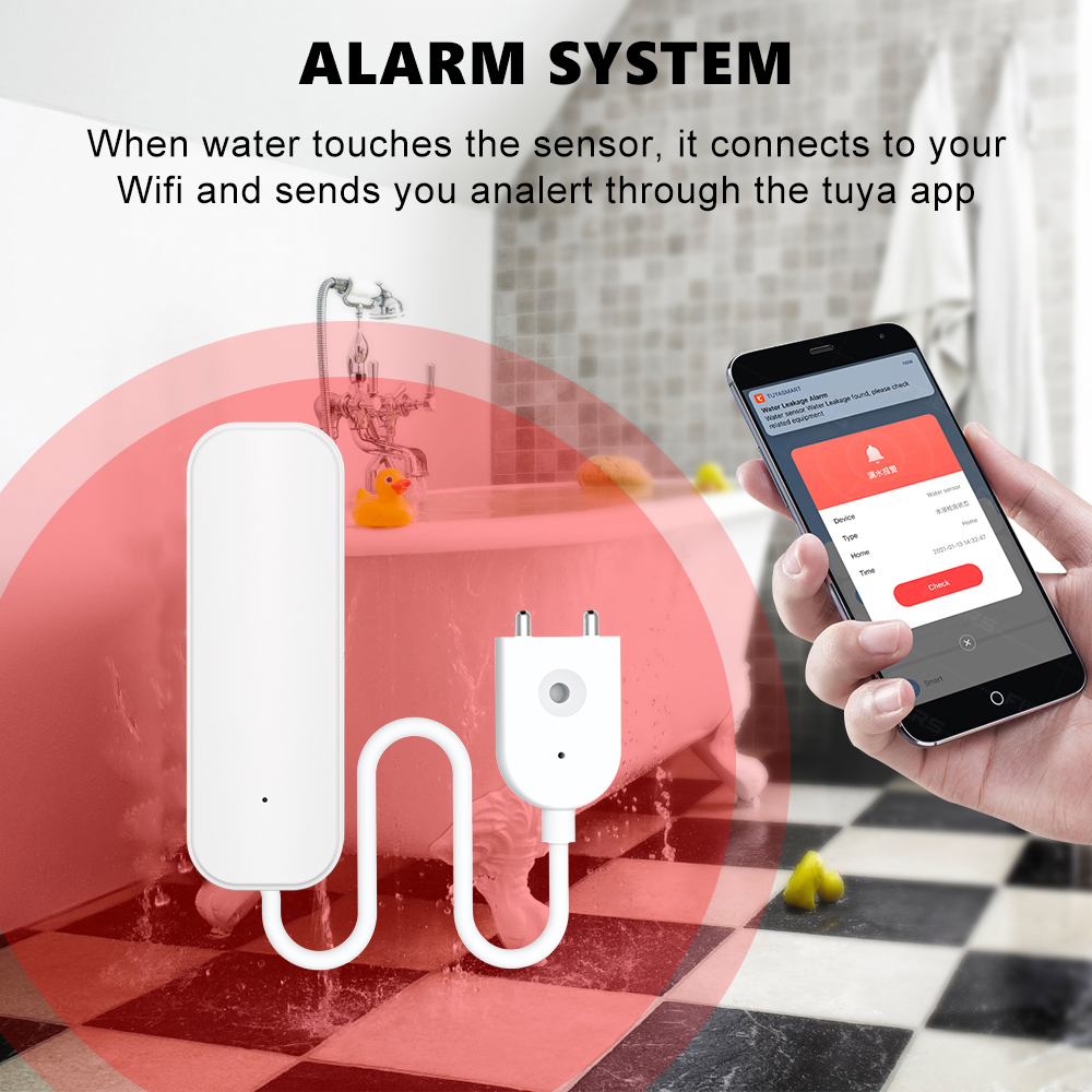 WiFi/Zigbee Water Sensor Tuya  - Home Security Home Assistant ulasan dan harga