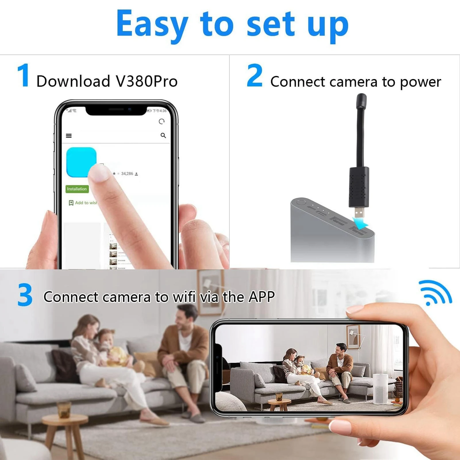USB WiFi Security Camera 1080P - Home Security For Apartments ulasan dan harga
