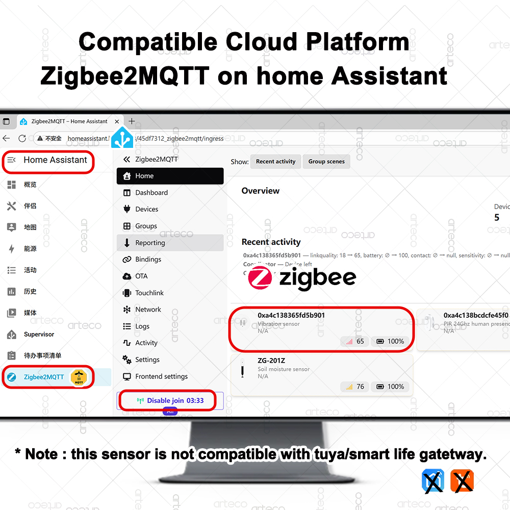 ZigBee Smart Vibration Sensor  - Home Security Home Assistant ulasan dan harga