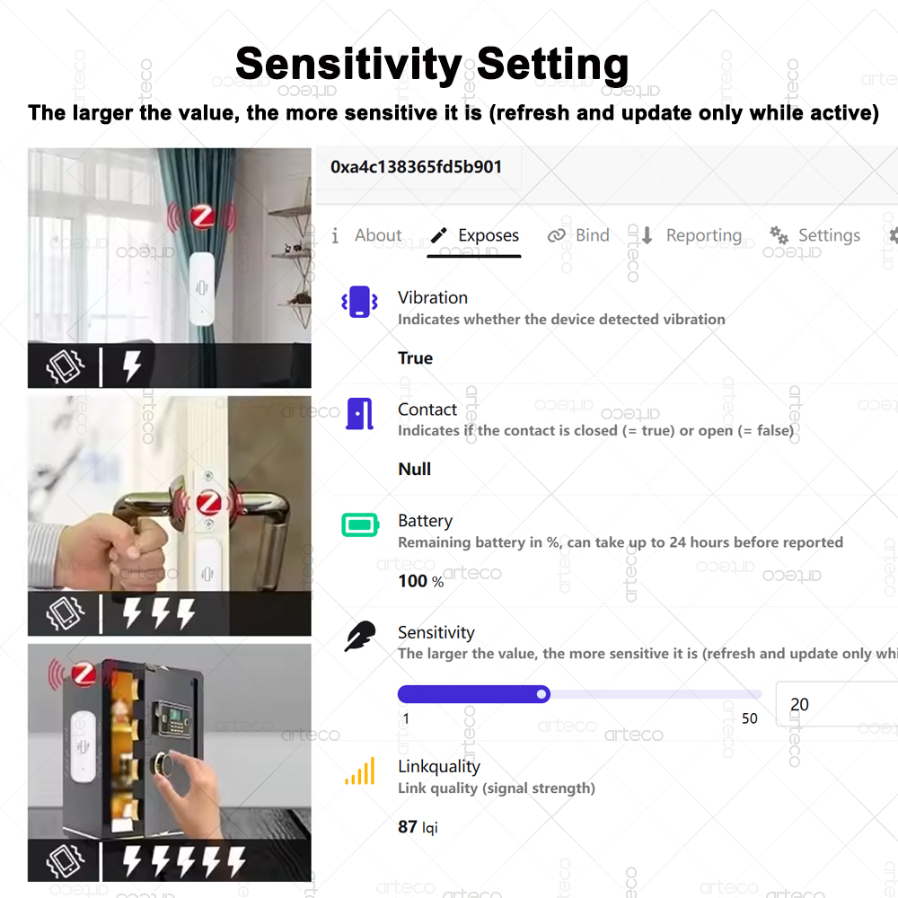 ZigBee Smart Vibration Sensor  - Home Security Home Assistant ulasan dan harga