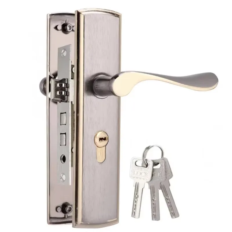 Gold Door Handle Lock Silent H - Home Security For Apartments ulasan dan harga
