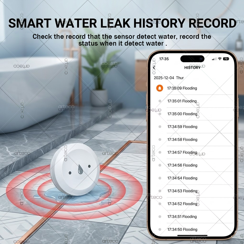 Zigbee Water Leak Sensor Flood - Home Security Home Assistant ulasan dan harga