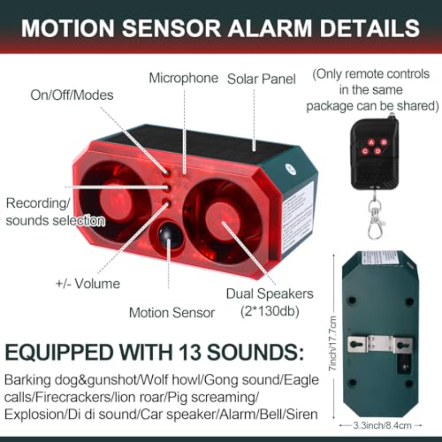 Pcs Solar Outdoor Motion Senso - Barking Dog Alarm ulasan dan harga