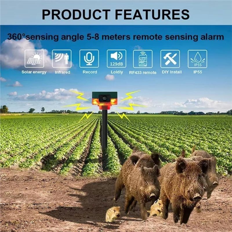 ABUO-Solar Infrared Motion Sen - Barking Dog Alarm ulasan dan harga