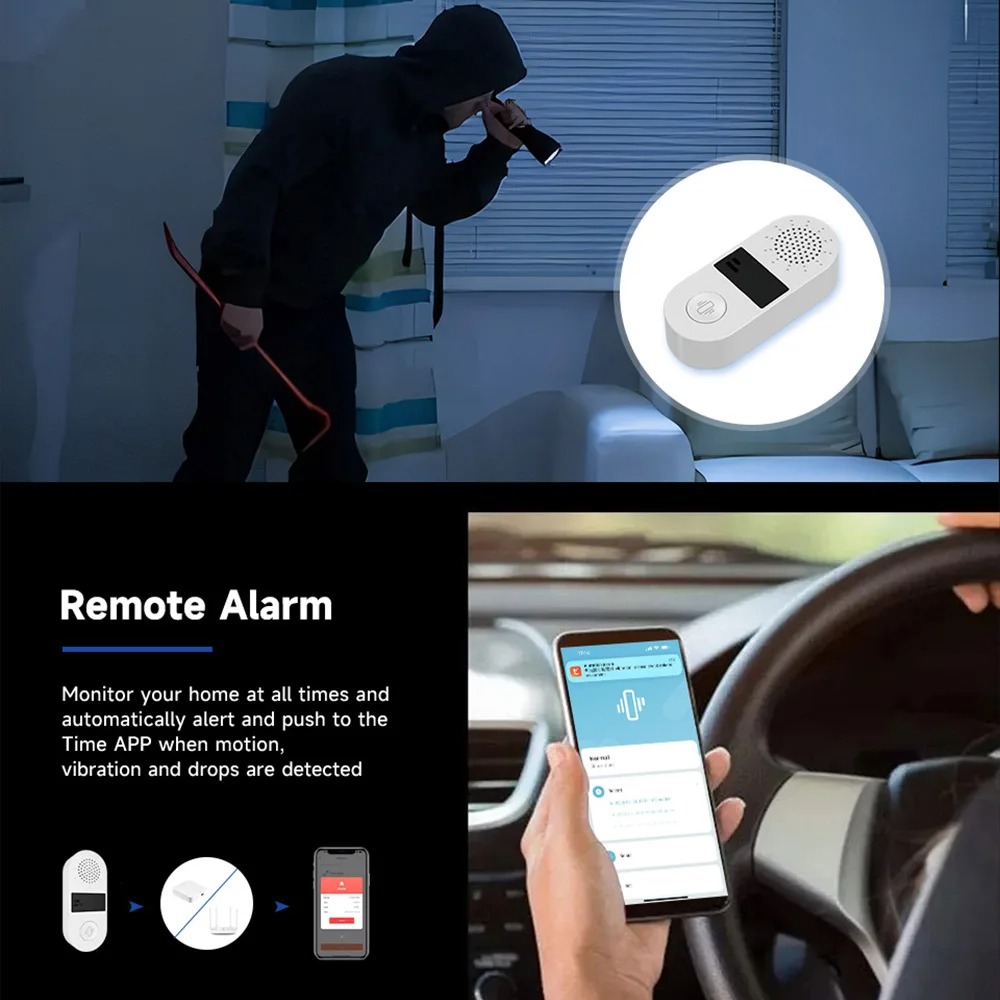 Tuya WiFi Vibration Sensor - 1 - Home Security Alarm ulasan dan harga