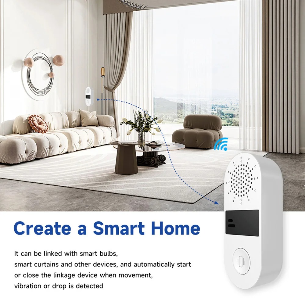 Tuya WiFi Vibration Sensor - 1 - Home Security Alarm ulasan dan harga