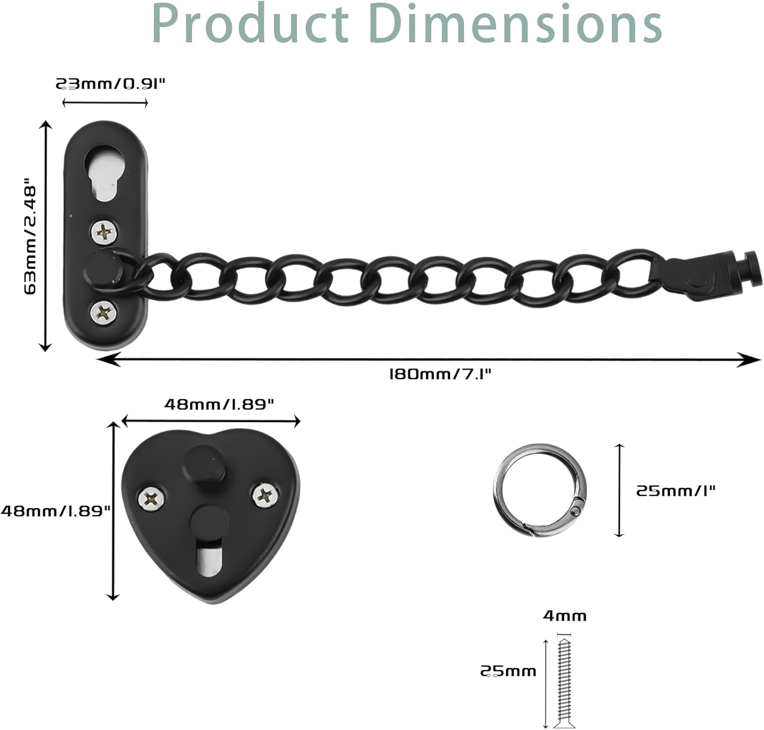 Heart-Shaped Door Chain Lock w - Home Security For Apartments ulasan dan harga