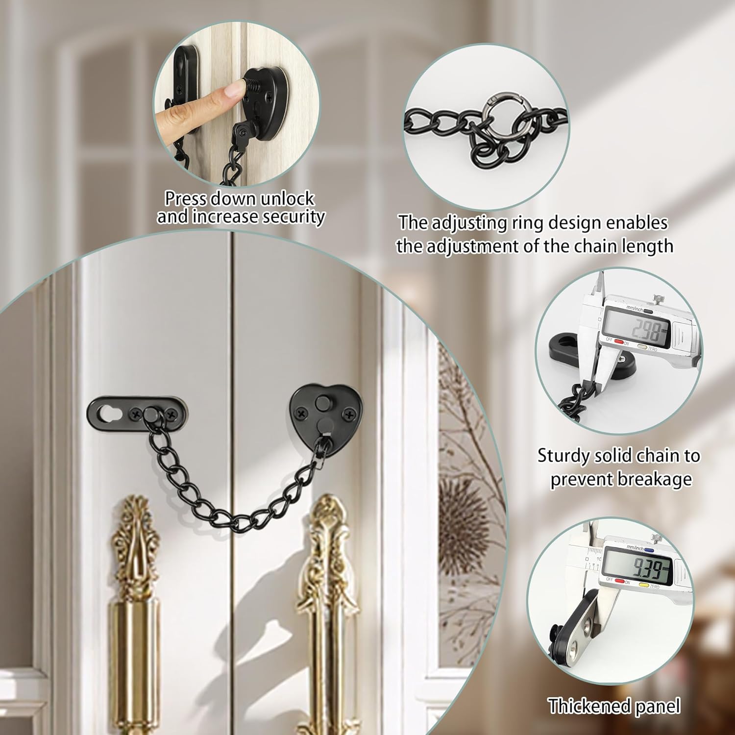 Heart-Shaped Door Chain Lock w - Home Security For Apartments ulasan dan harga