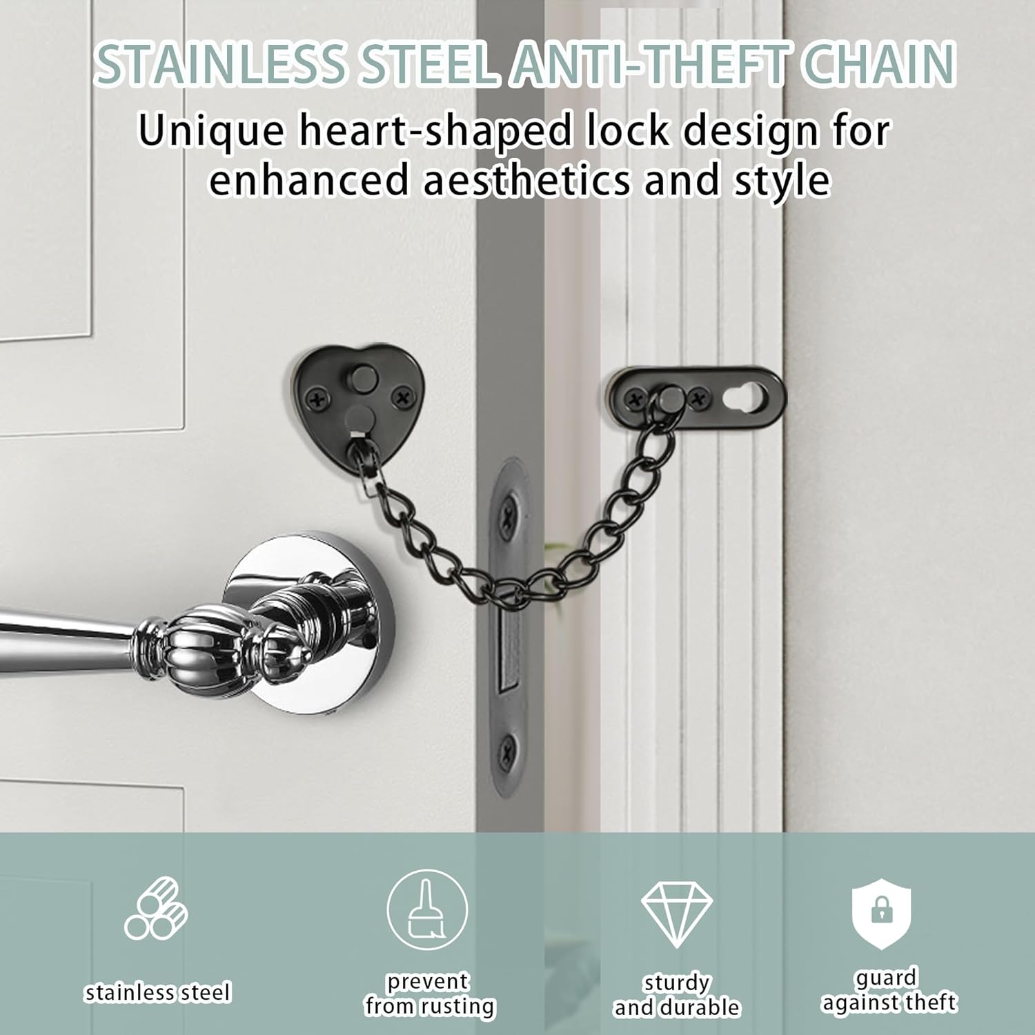Heart-Shaped Door Chain Lock w - Home Security For Apartments ulasan dan harga