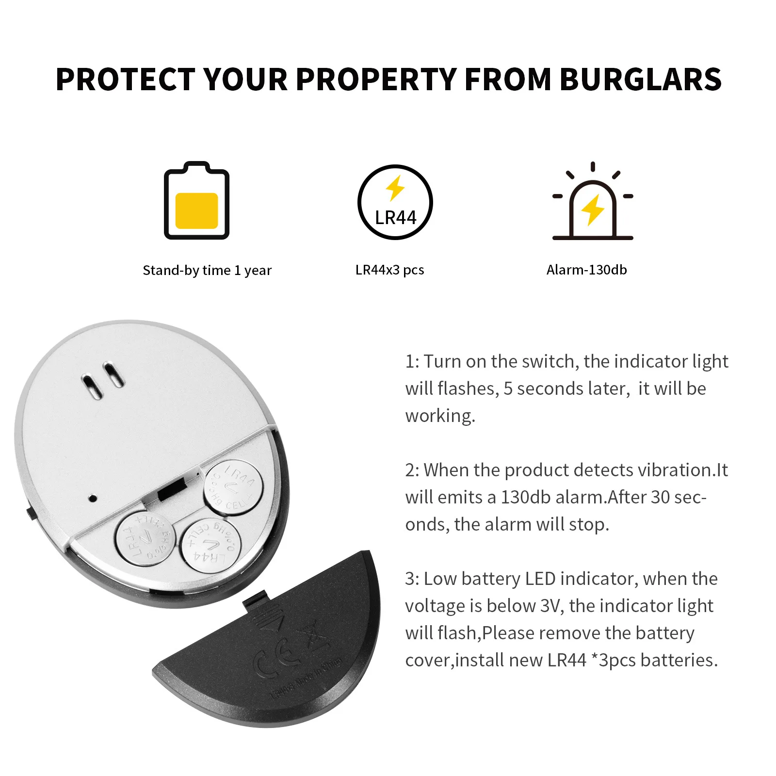 Travel Vibration Door Window A - Home Security Alarm ulasan dan harga