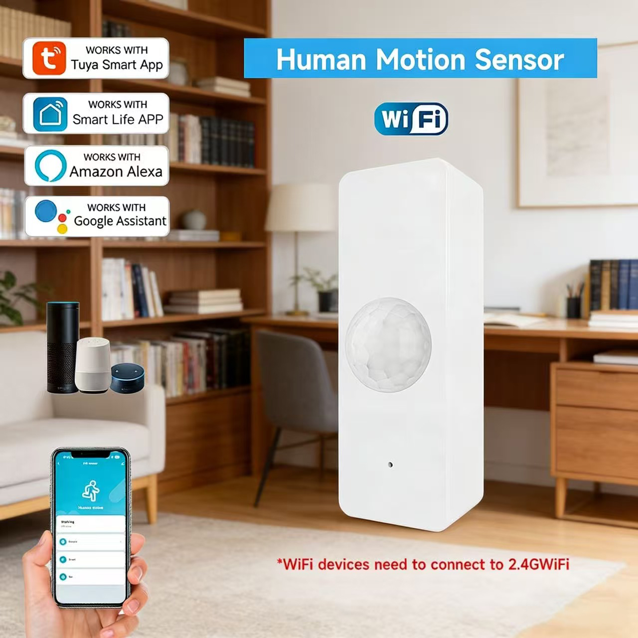 WiFi Smart PIR Motion Sensor T - Home Security Alarm ulasan dan harga