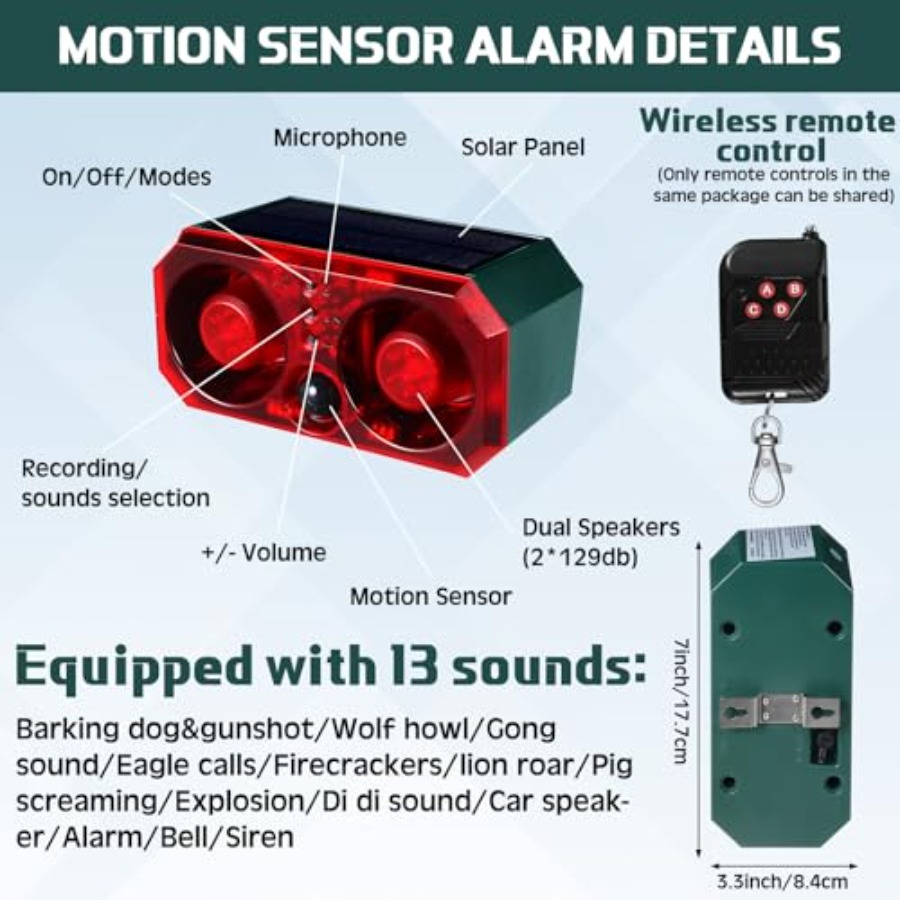 Pcs Solar Outdoor Motion Senso - Barking Dog Alarm ulasan dan harga