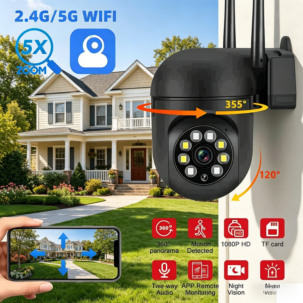 Indoor PTZ Camera 1080P Dual B - Home Security Home Assistant ulasan dan harga