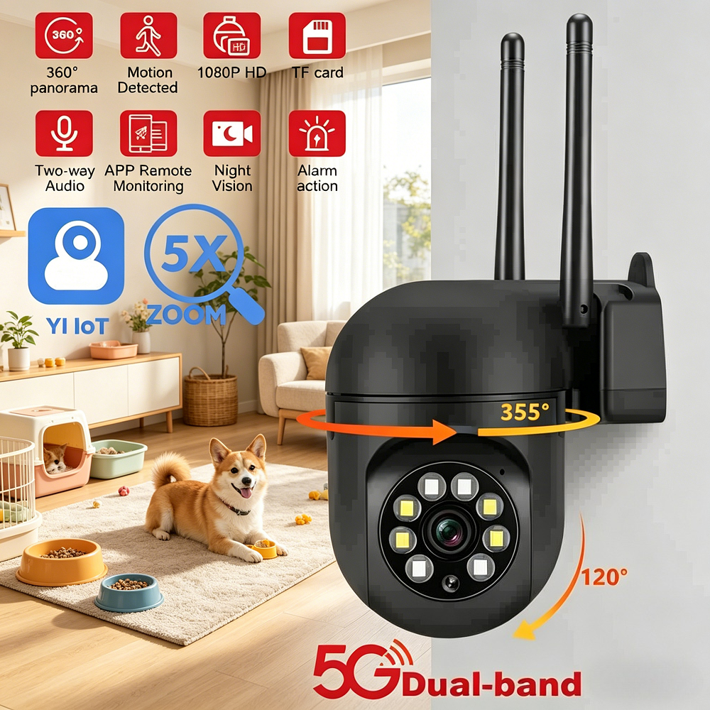 Indoor PTZ Camera 1080P Dual B - Home Security Home Assistant ulasan dan harga