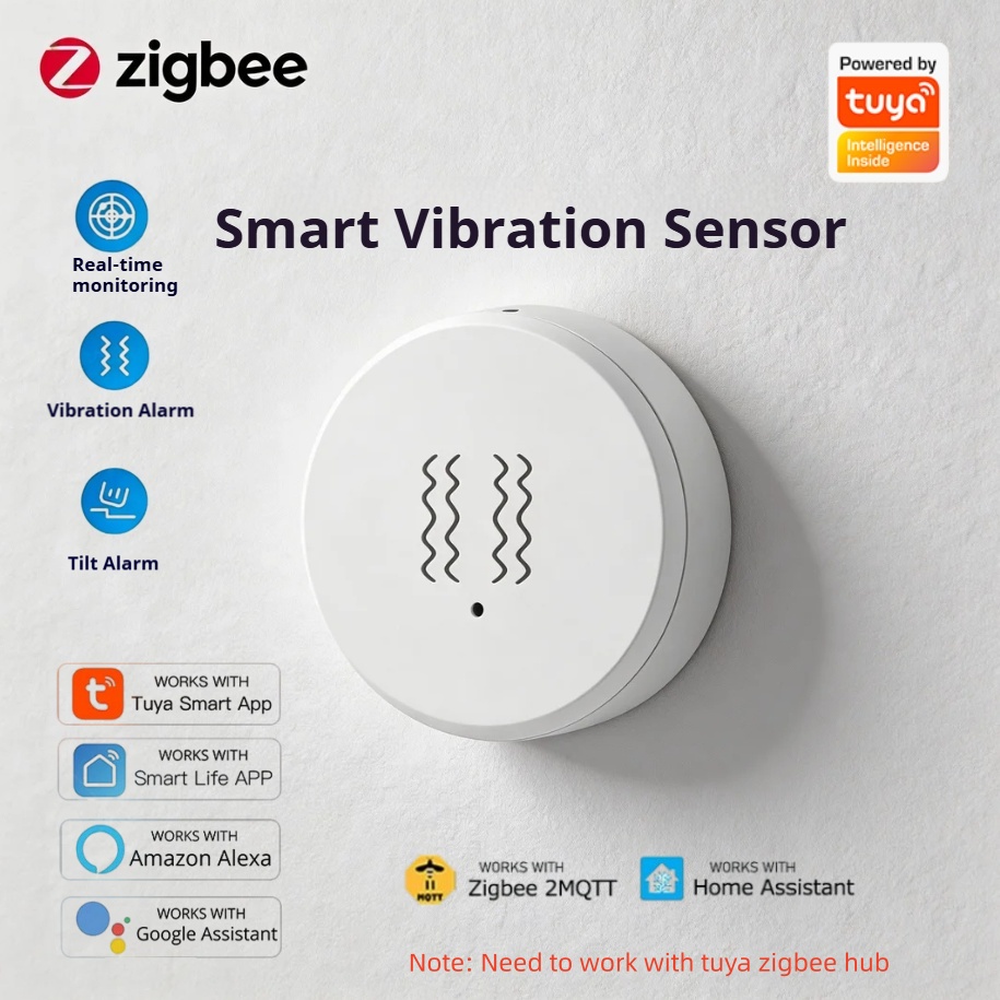 Tuya Zigbee Smart Vibration Se - Home Security Alarm ulasan dan harga