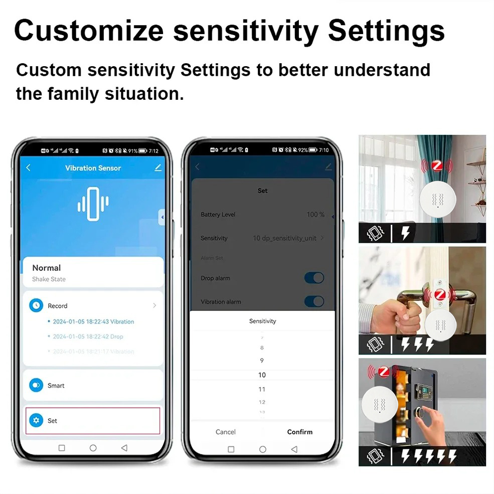Tuya Zigbee Smart Vibration Se - Home Security Alarm ulasan dan harga