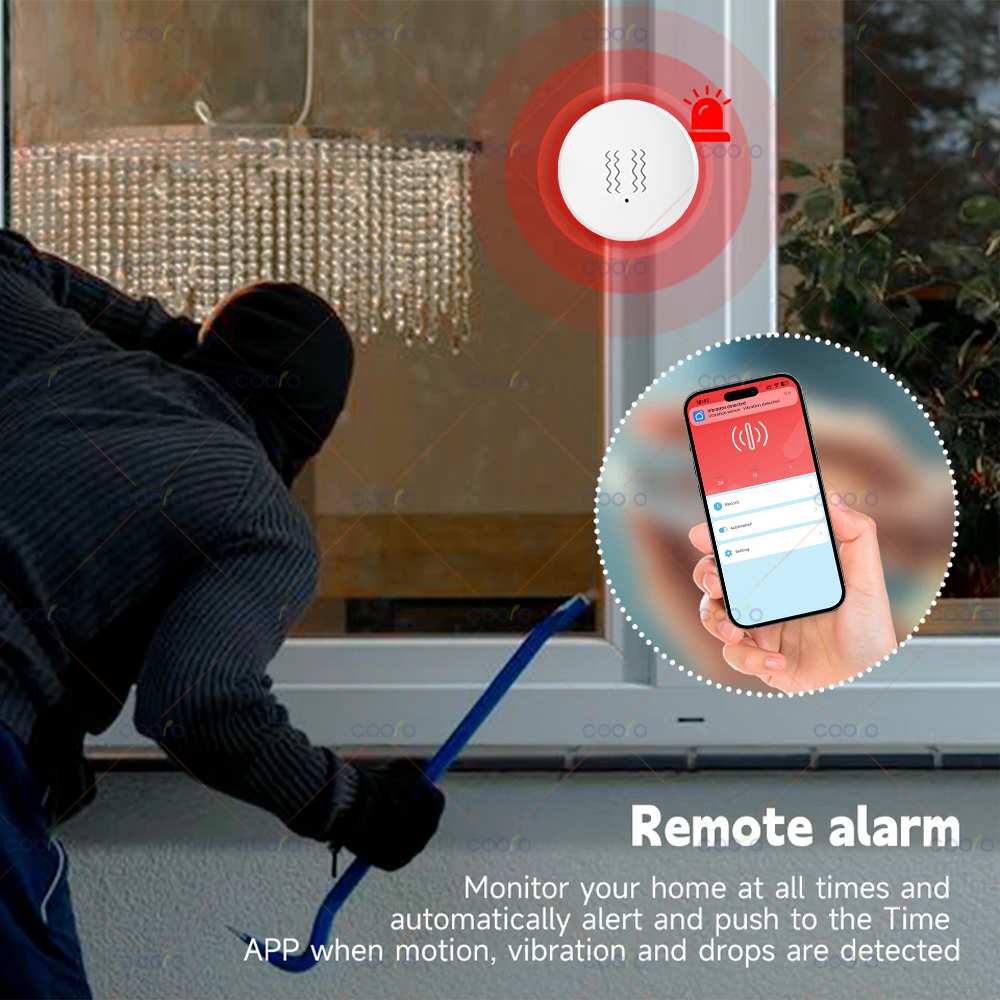 ZigBee Tuya Smart Vibration Se - Home Security Alarm ulasan dan harga