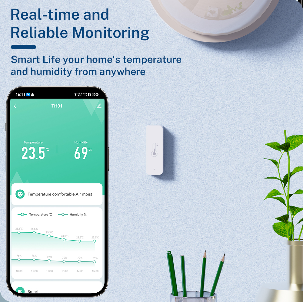 Tuya WiFi Smart Temperature An - Home Security Battery ulasan dan harga