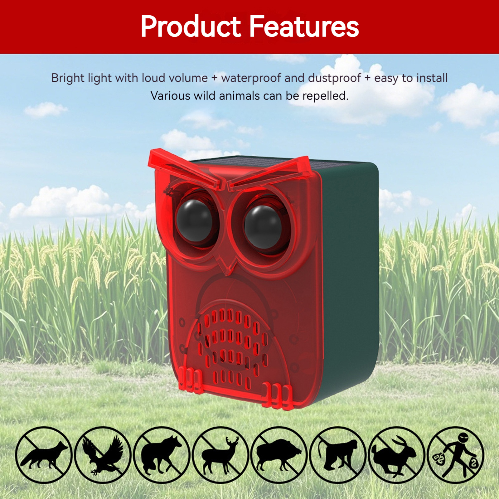 Solar Outdoor Motion Sensor Al - Barking Dog Alarm ulasan dan harga