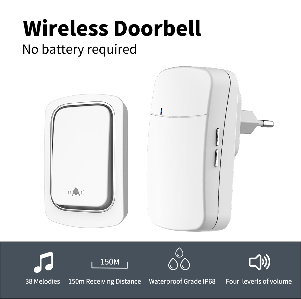 Wireless Doorbell Welcome Chim - Home Security Uk ulasan dan harga